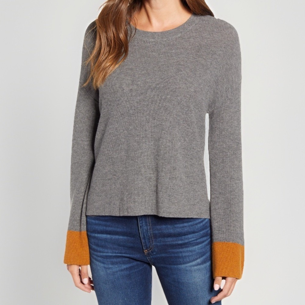 VELVET By Graham & Spencer Thermal Crewneck Top Gret S $134